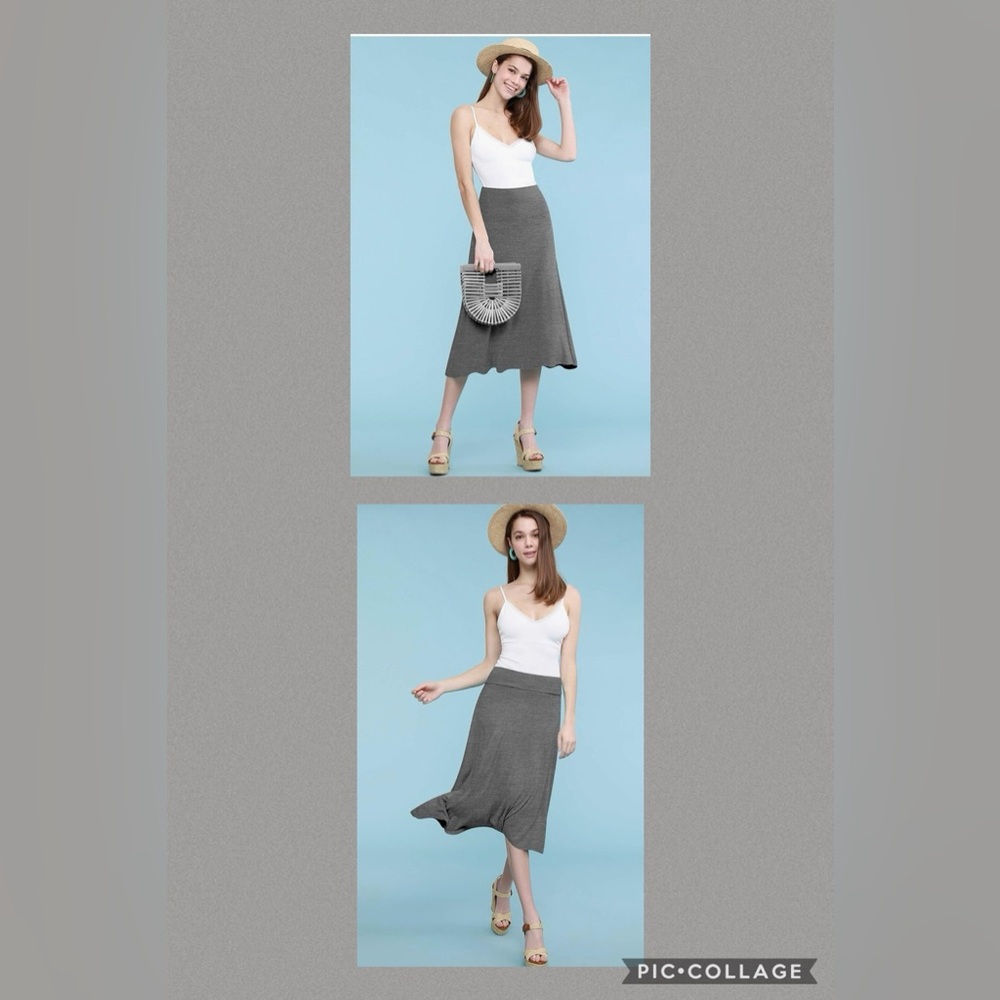 3/$30 Lock & Love Lightweight Flare Midi Pull On Closure Skirt Plus Sz XXL NWT